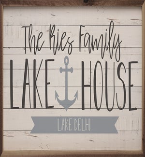 Personalized Name Lake House Anchor Whitewash